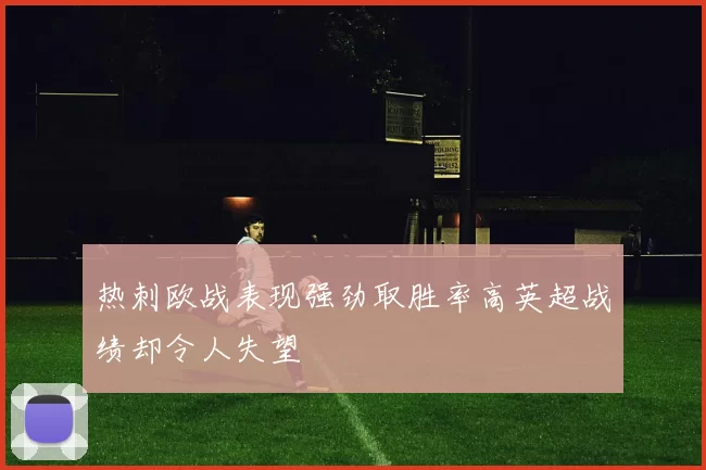 热刺欧战表现强劲取胜率高英超战绩却令人失望
